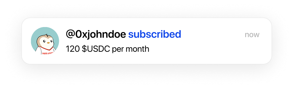 Subscription notification